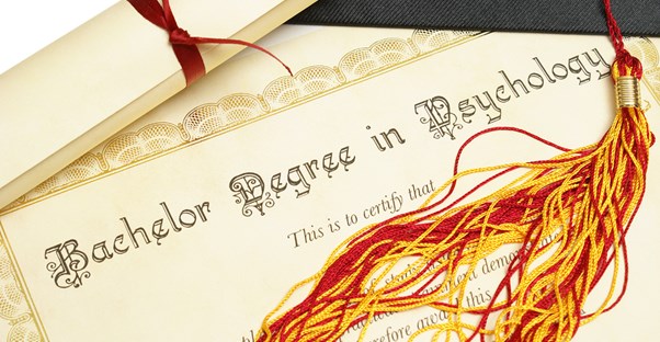 a diploma earned by someone who completed an online psychology degree