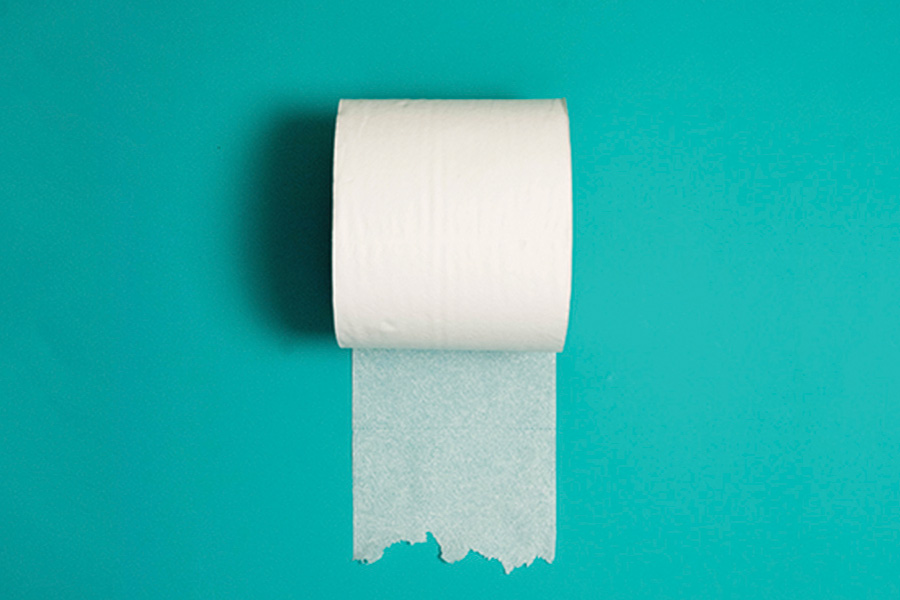 a roll of toilet paper symbolizing overactive bladder