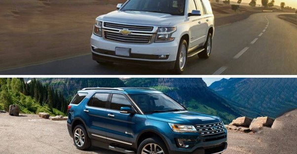 a ford explorer and chevrolet tahoe
