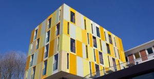 a yellow and orange hostel