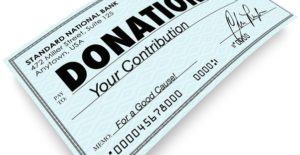 a check for a car donation