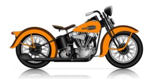 an orange motorcycle