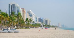 a view of condos and timeshares along a beach
